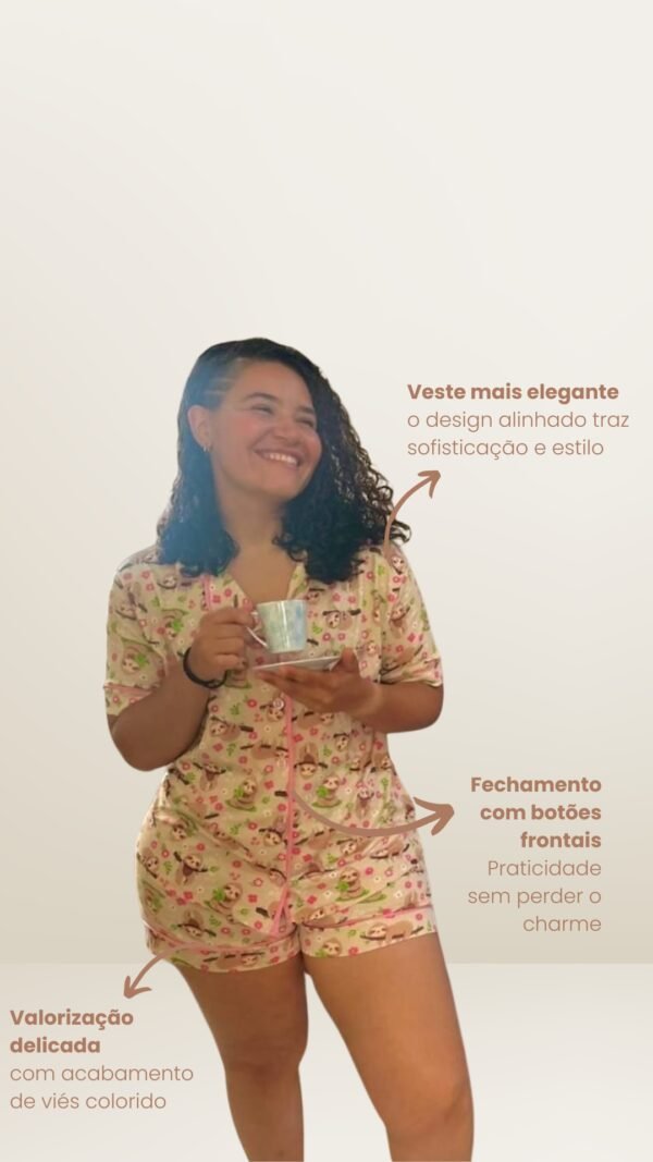 Pijama americano com shorts - Preguiçinha - Image 4