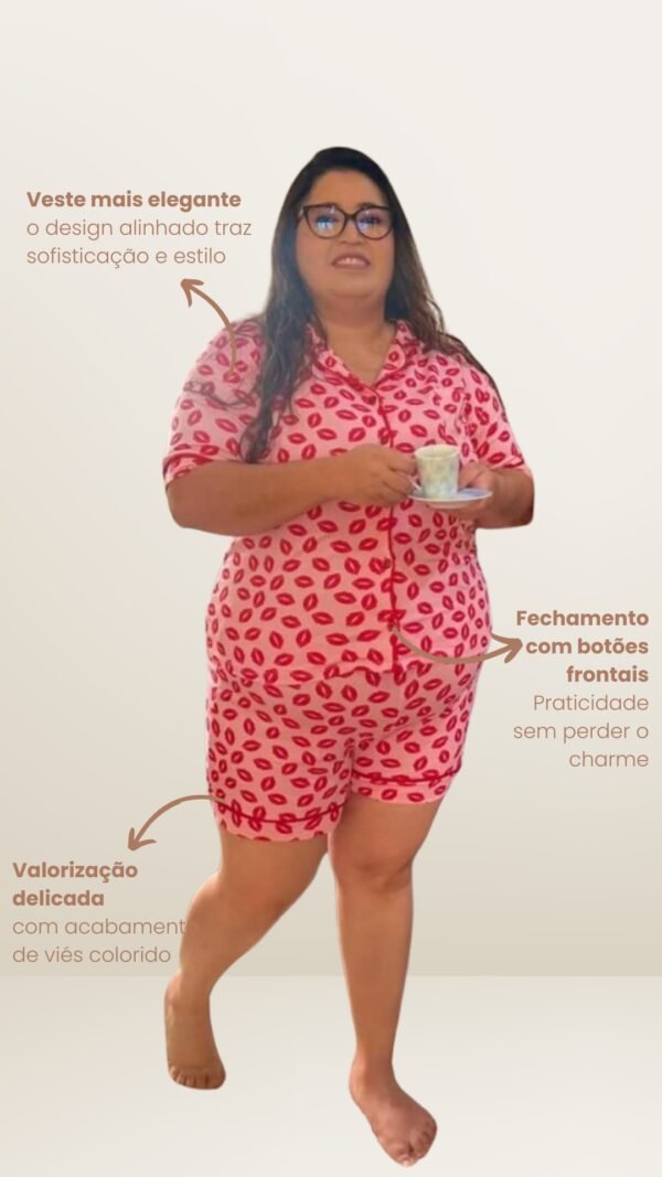 Pijama americano com shorts - Beijinho - Image 3